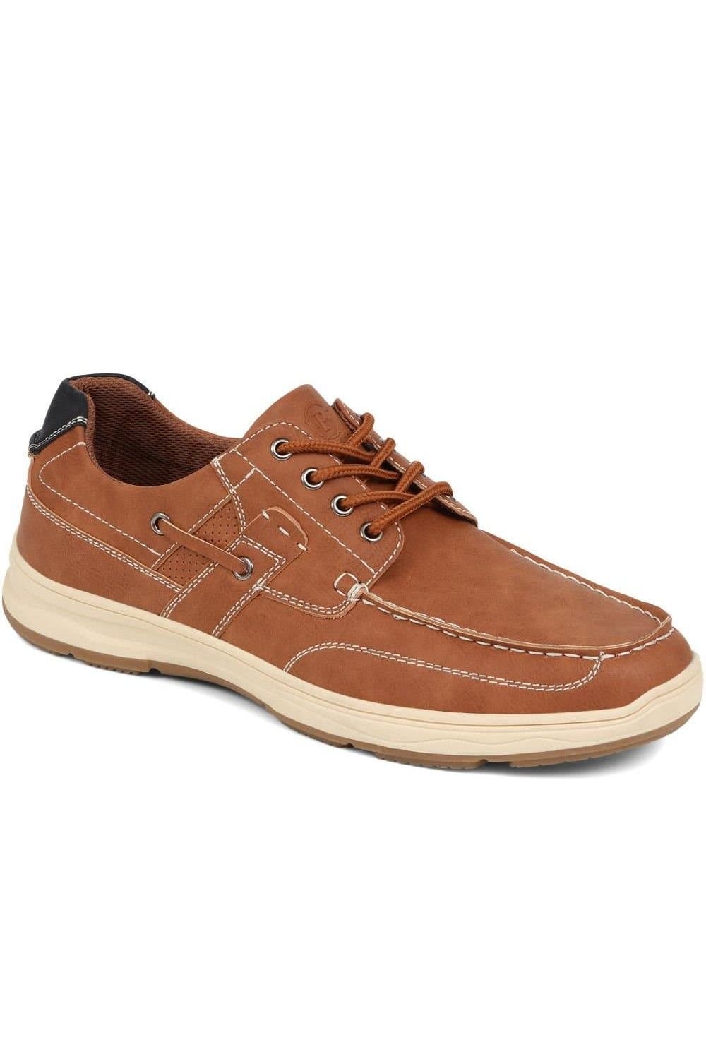 Pavers Pavers Men's Wide Fit Casual Lace Up Shoes in Tan