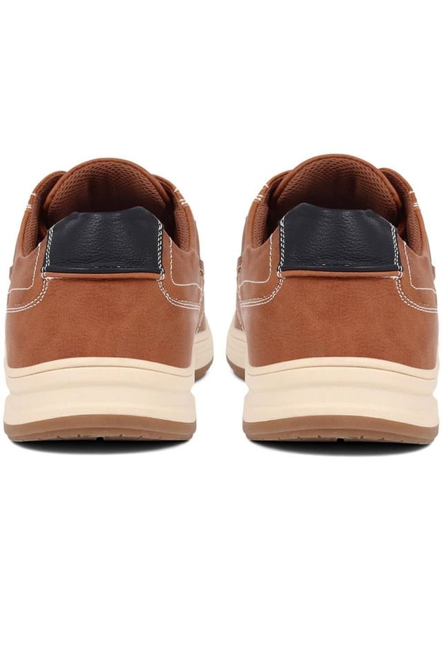 Pavers Pavers Men's Wide Fit Casual Lace Up Shoes in Tan - 3