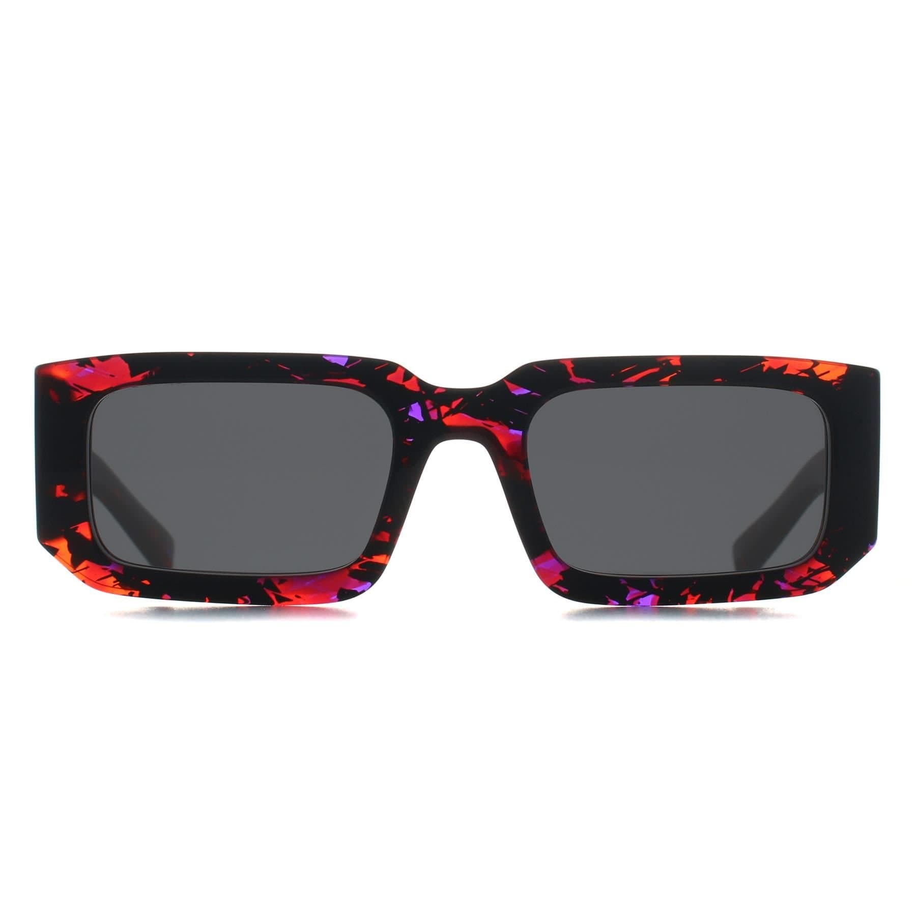 Prada Prada Women's Rectangle Abstract Orange Dark Grey PR06YS in Black