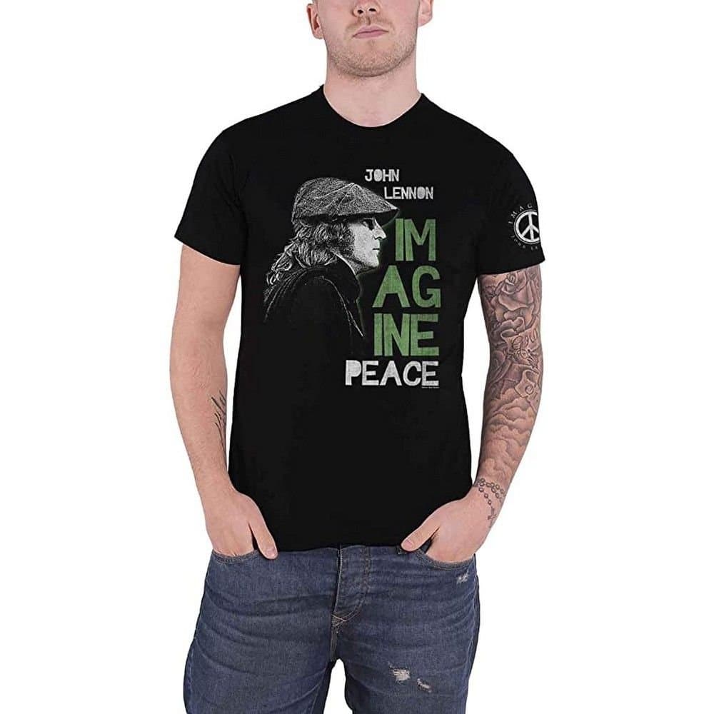 John Lennon John Lennon Men's Imagine Peace T-Shirt in Black
