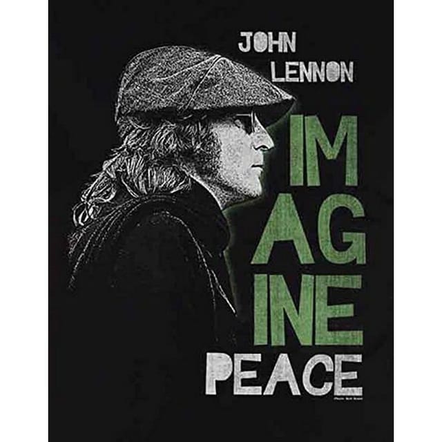 John Lennon John Lennon Men's Imagine Peace T-Shirt in Black - 3