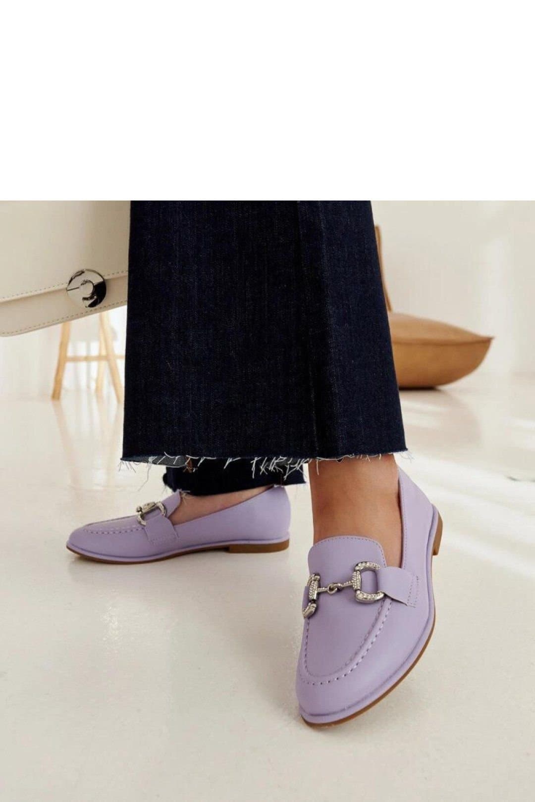 Love Lace Love Lace Women's Slip On Moccasins with Zircon Sparkle for Summer Comfort in Violet