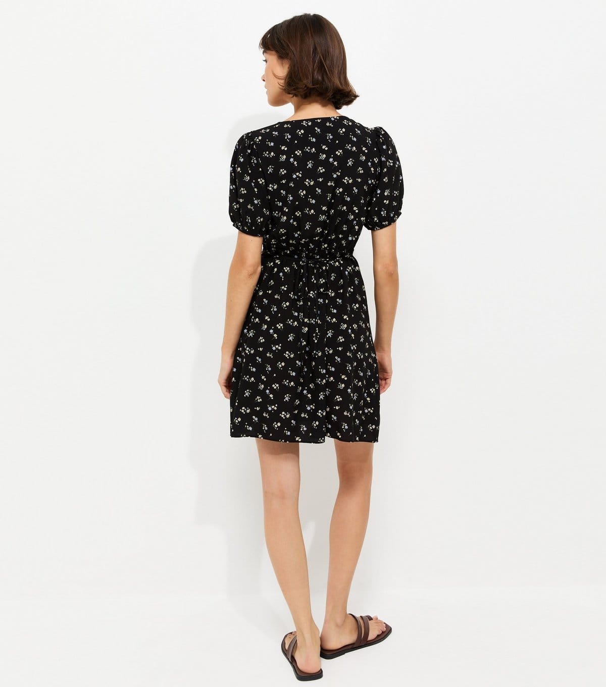 New Look Women's Black Floral Short Sleeve Mini Dress New Look - 4
