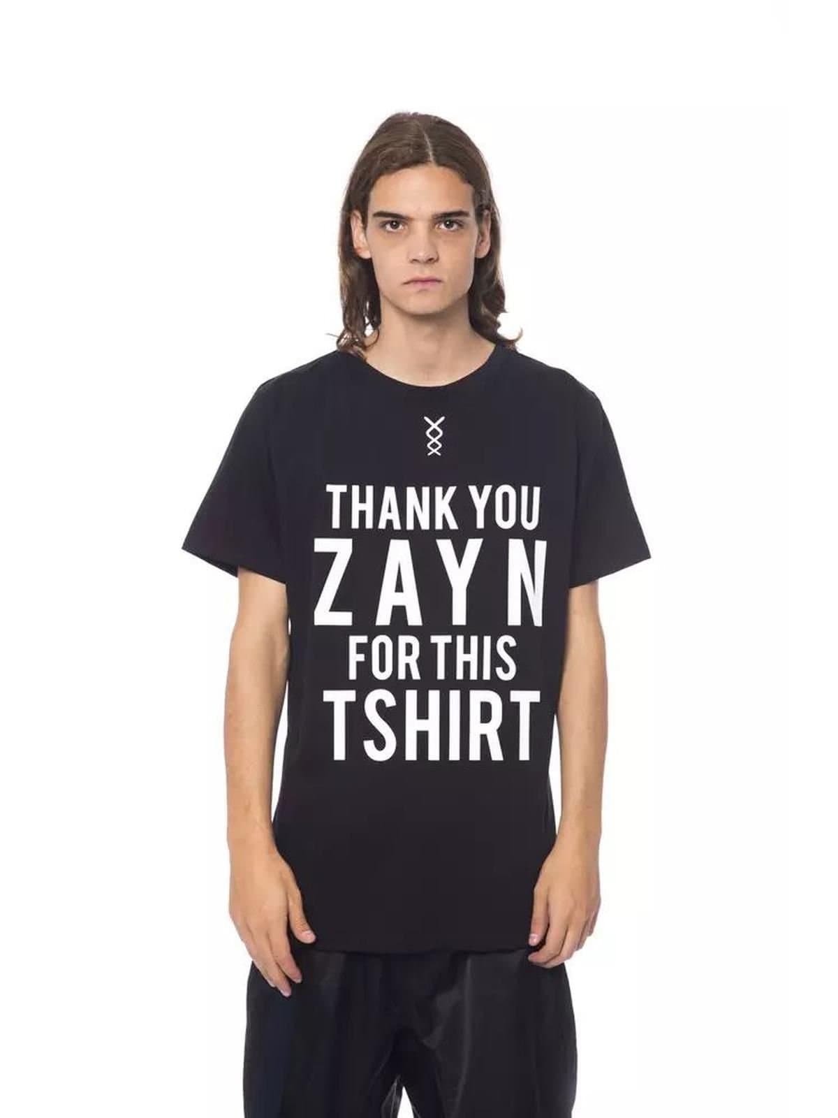 Other Other Men's Black Cotton T-Shirt with Stylish Print