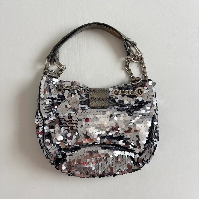 Next Vintage Y2K Next silver sequin shoulder bag