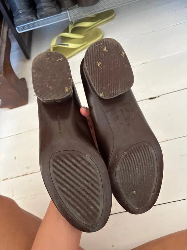 Bershka Brown heeled ballet shoes