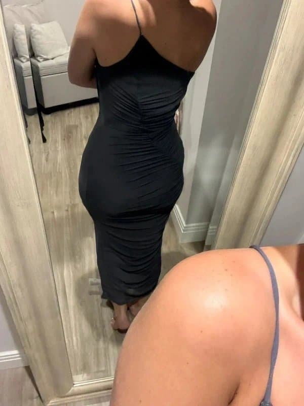 ASOS ASOS Grey ruched one shoulder maxi dress