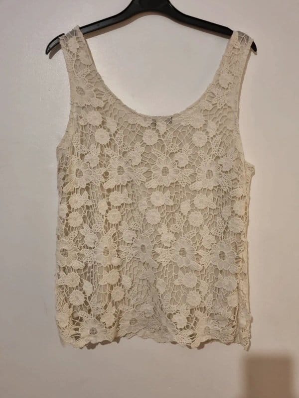 New Look Cream Crochet Vest Top