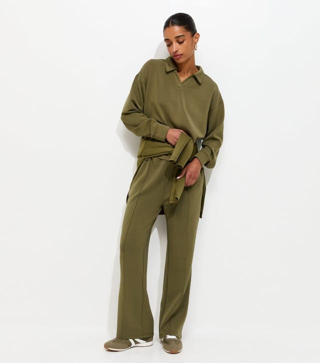 New Look Women's Premium Light Khaki Long Sleeve Rugby Sweatshirt New Look - 3