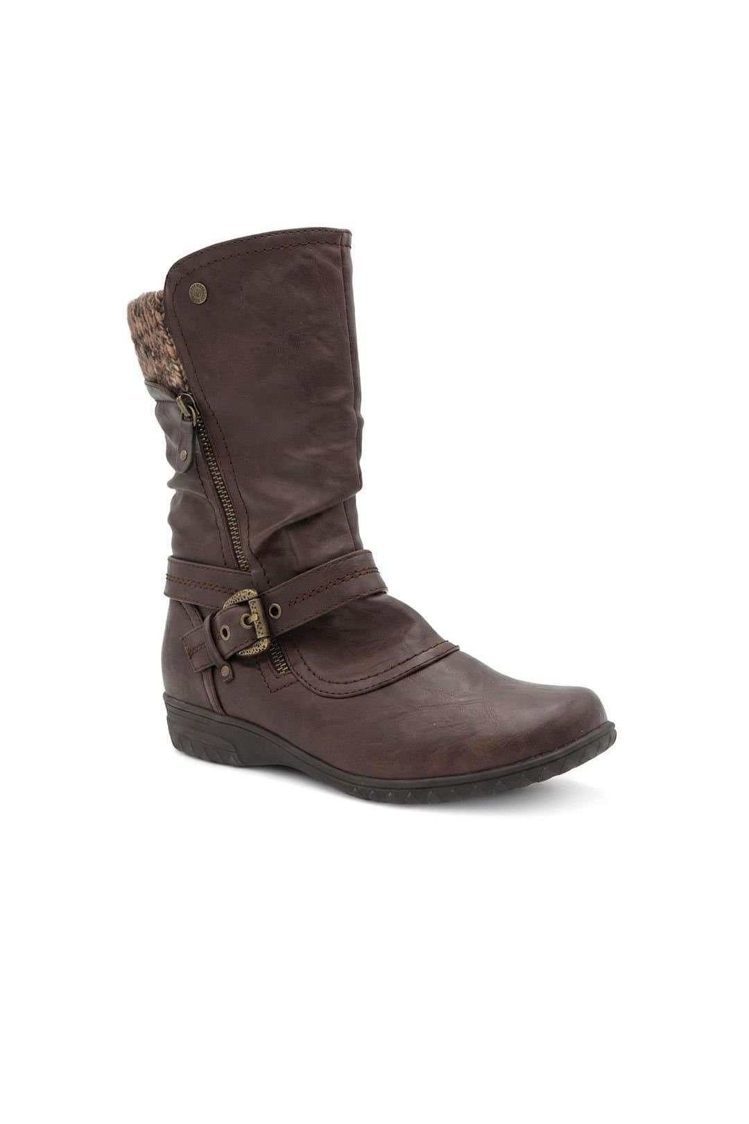 Pavers Pavers Women's Slouch Calf Boots in Brown