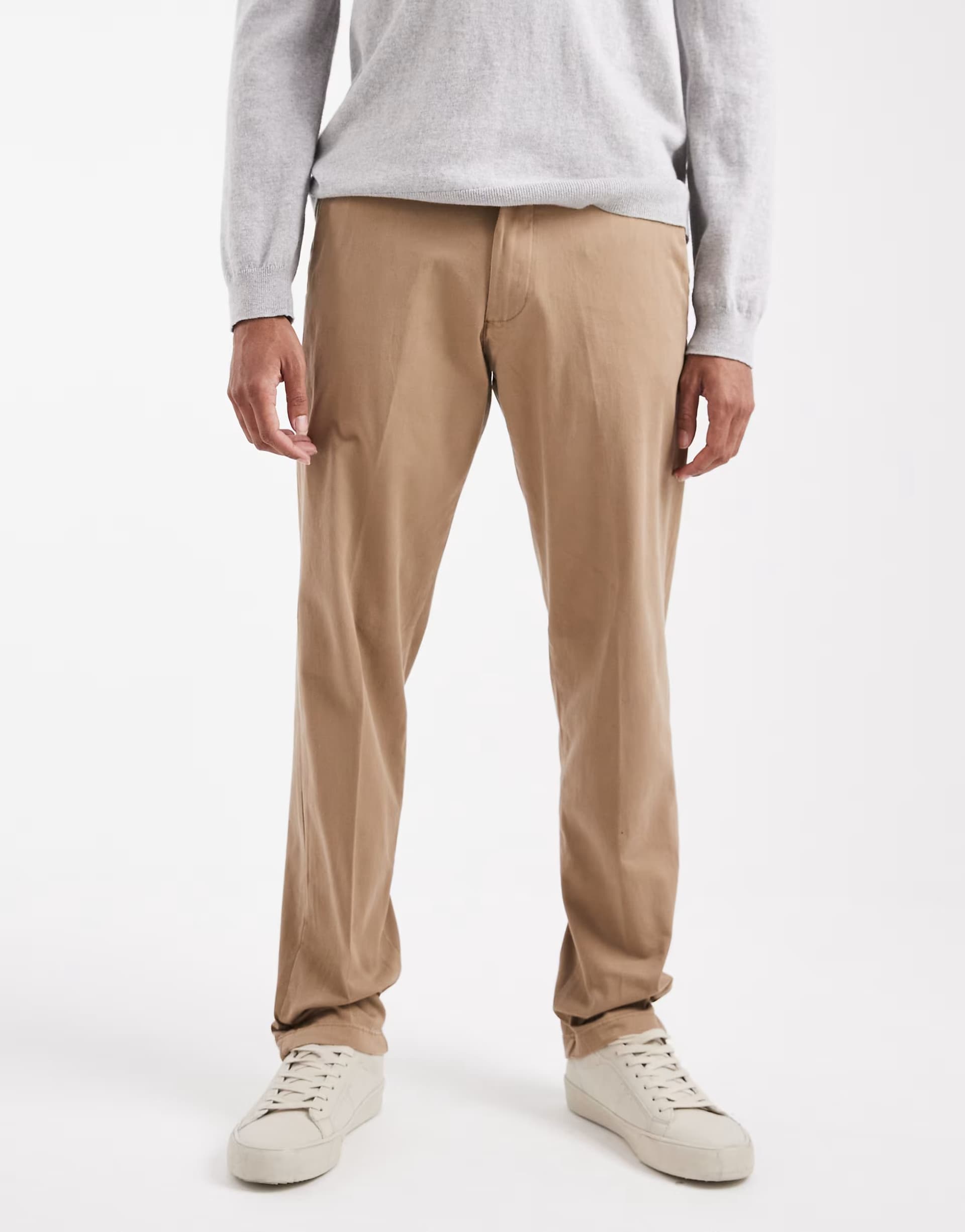 ASOS Jack & Jones front pleat tapered loose chino in beige