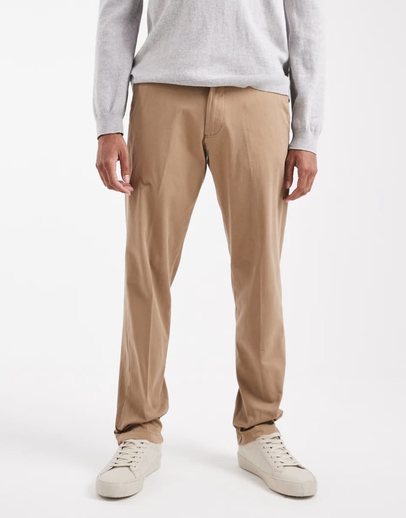 ASOS Jack & Jones front pleat tapered loose chino in beige - 1