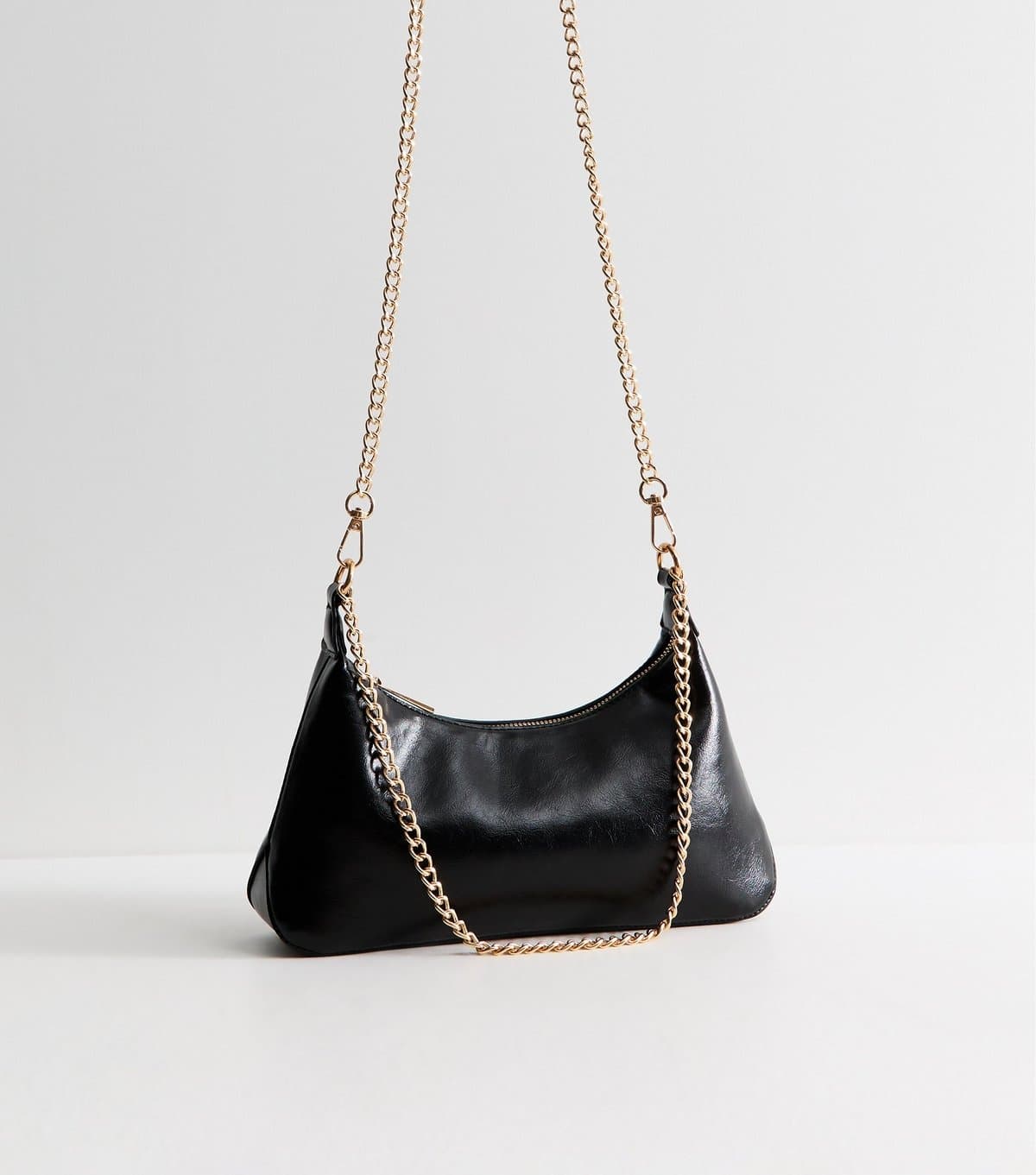 New Look Black Faux Leather Dual Strap Shoulder Bag New Look
