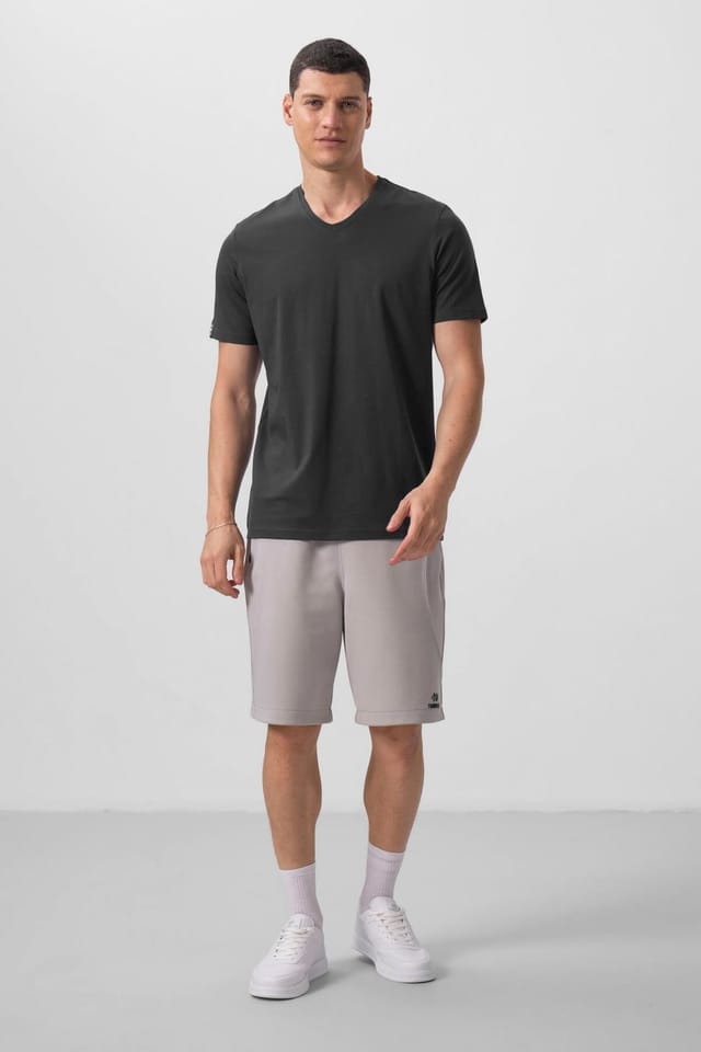 Tommy Life Tommy Life Men's V-Neck Short Sleeve T-Shirt in Charcoal - 3