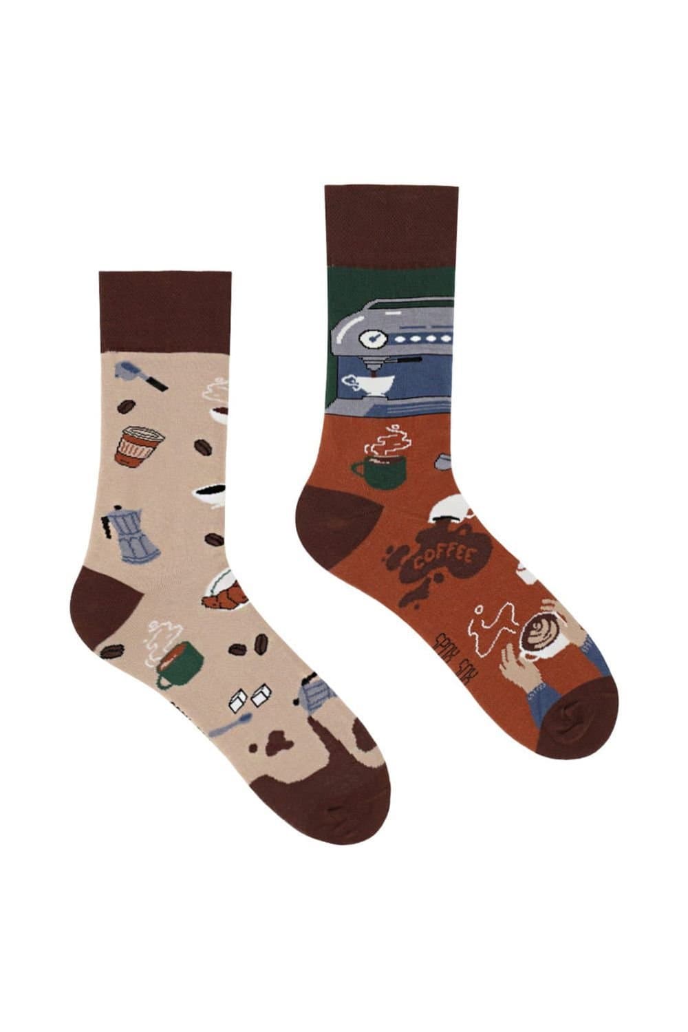 SPOX SOX SPOX SOX Men's Coffee Novelty Socks - Brown