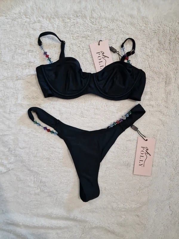 Oh Polly Embellished black bikini