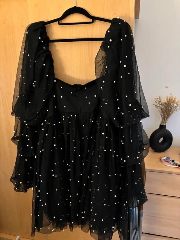 ASOS Luxe Curve Black Tulle Baby Doll Dress