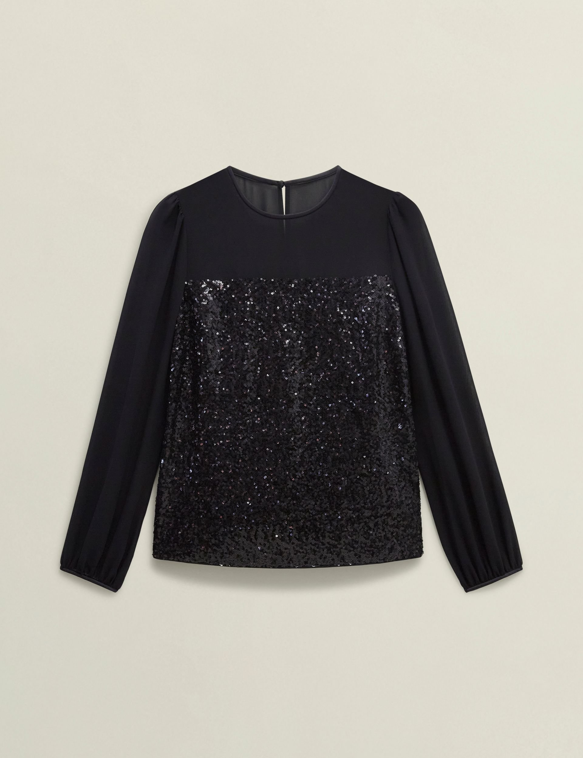 Hobbs London Hobbs London Women's Zariah Sequin Top in Black - 2