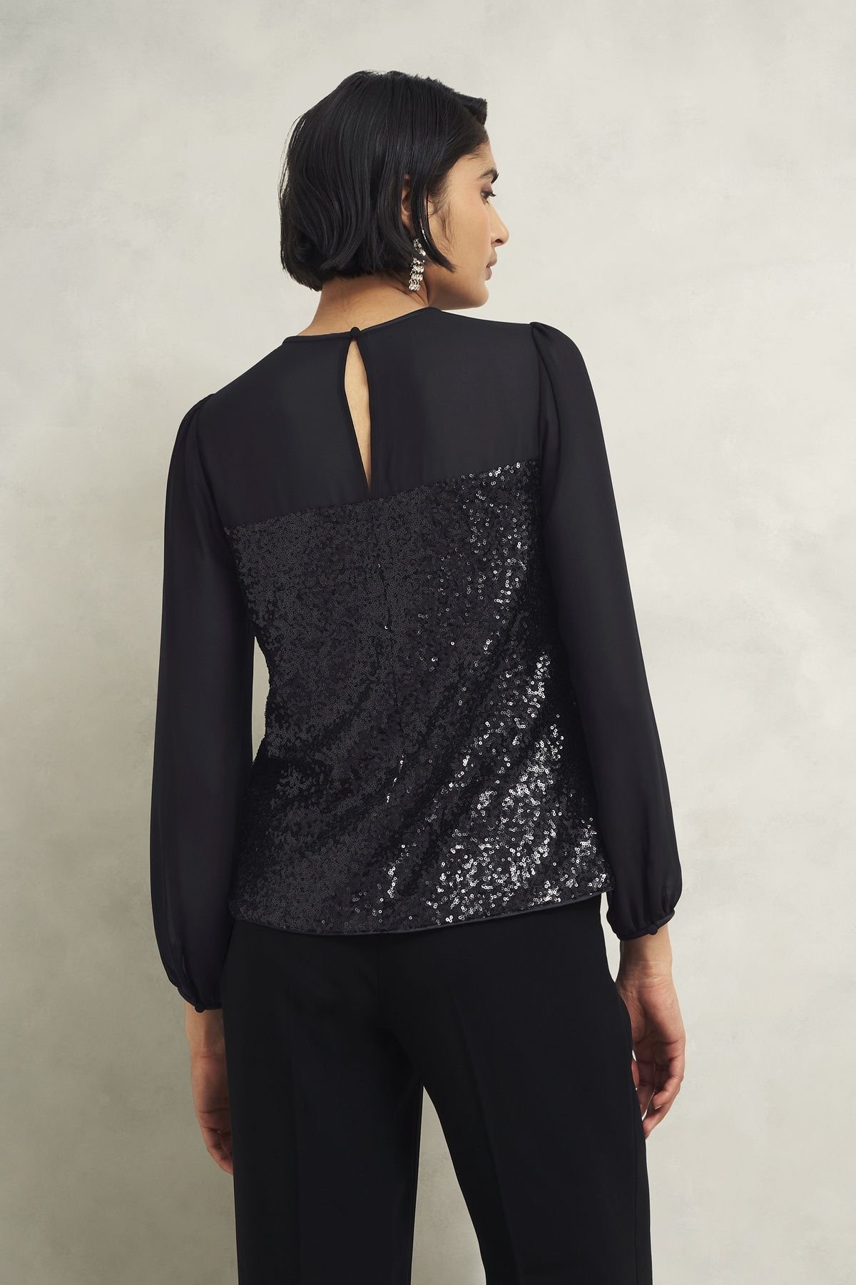 Hobbs London Hobbs London Women's Zariah Sequin Top in Black - 4