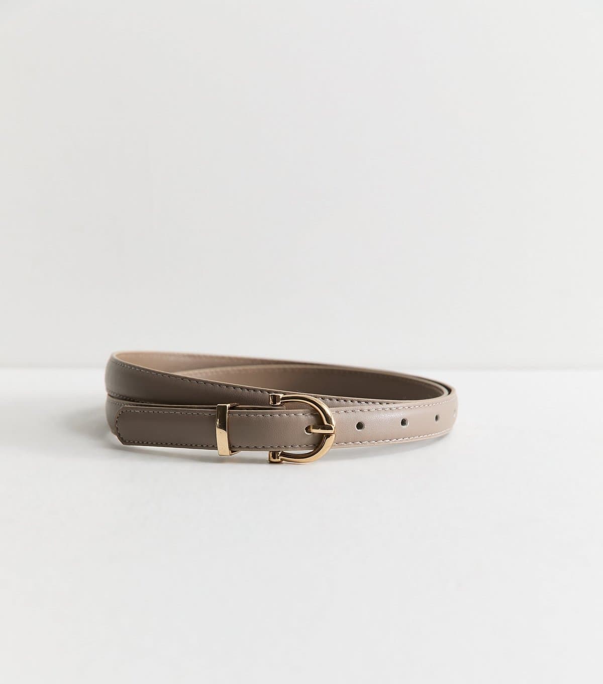 New Look Mink Faux Leather Skinny Belt New Look