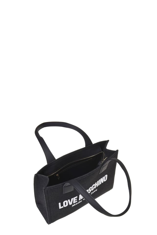 Love Moschino Love Moschino Women's Signature Love Denim Shopper Bag Black - 3