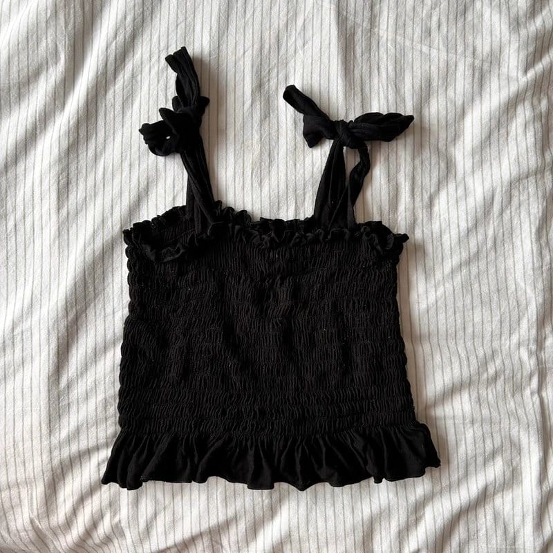 ASOS Black Ruched Cami Top