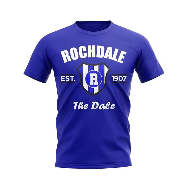 Rochdale Rochdale Men's Personalised Established Football T-Shirt in Blue - 2
