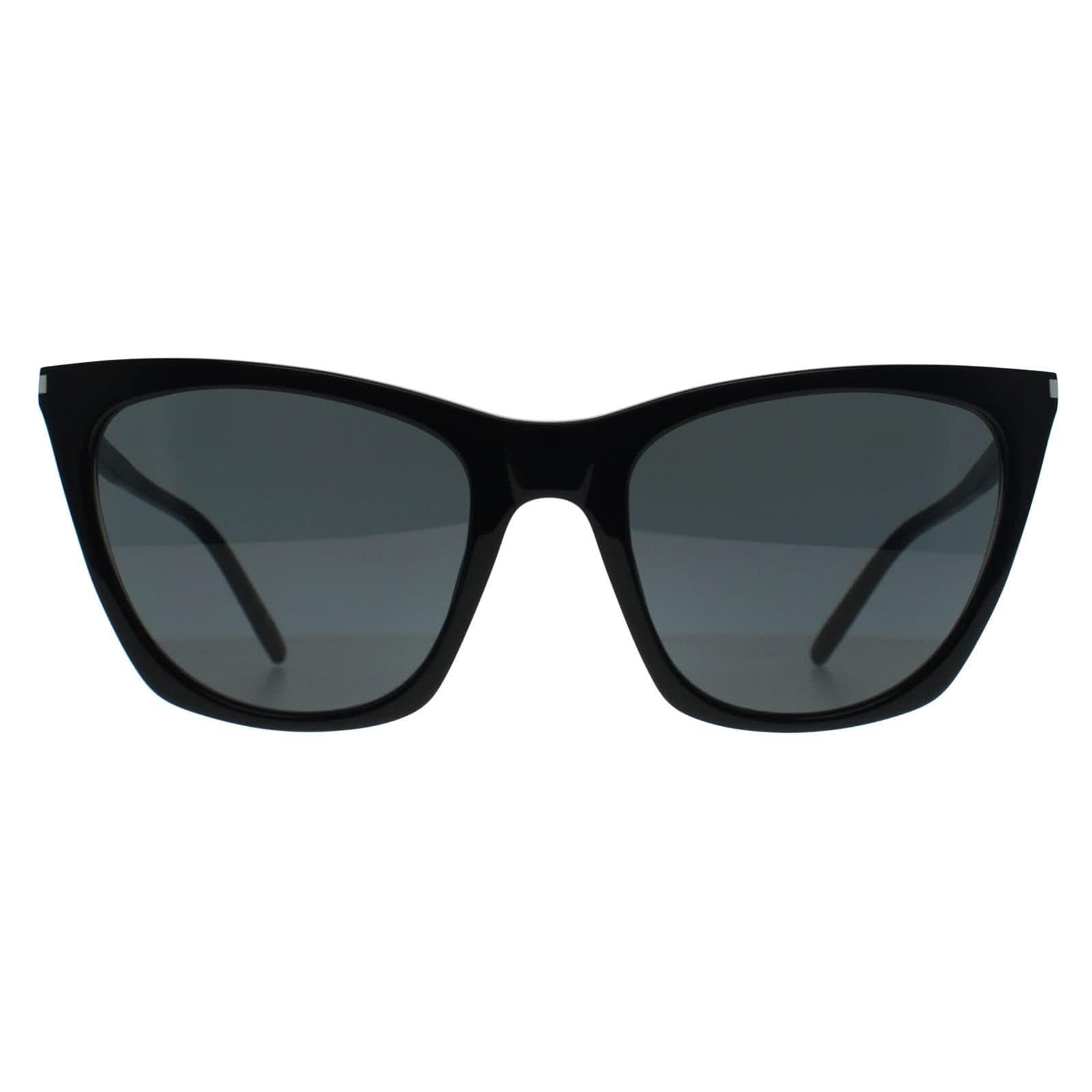 Saint Laurent Saint Laurent Women's Cat Eye Shiny Black Grey SL 214 Kate Thin