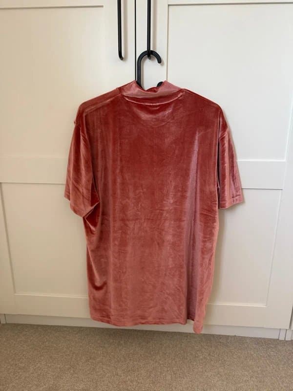 ASOS Design Peach Velour High Neck T-Shirt