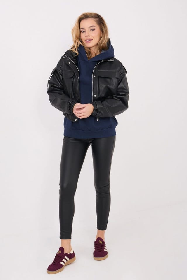Love Lace Love Lace Women's Casual Hooded Cotton Elastane Insulated Sweatshirt in Blue - 2