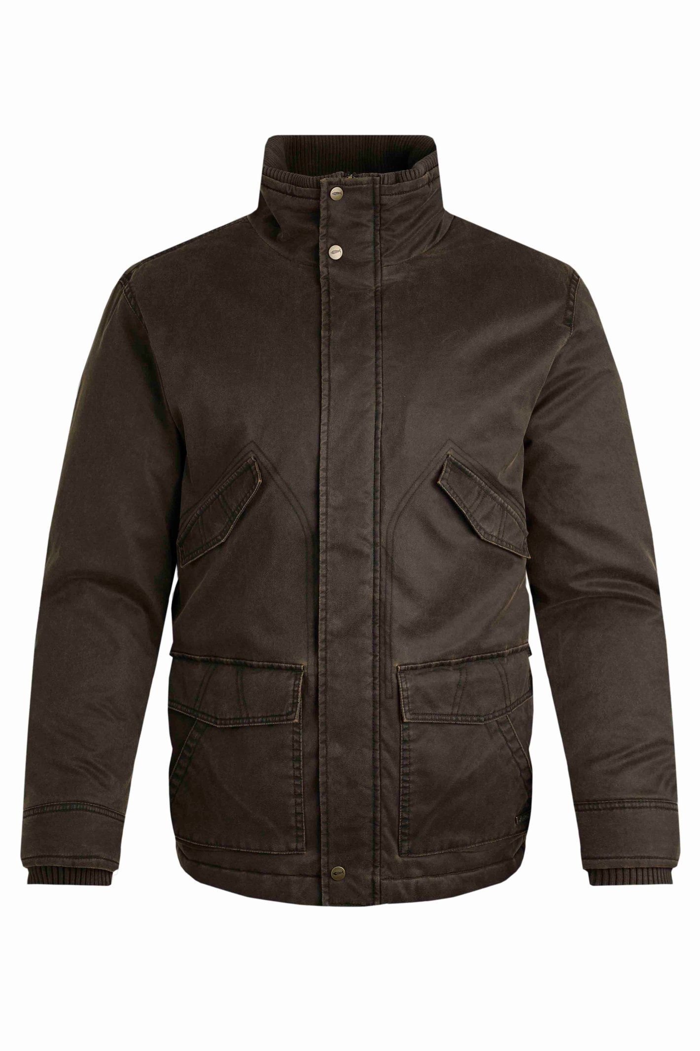 Weird Fish Weird Fish Men's Thunderchief Wadded Field Jacket in Dark Brown - 2