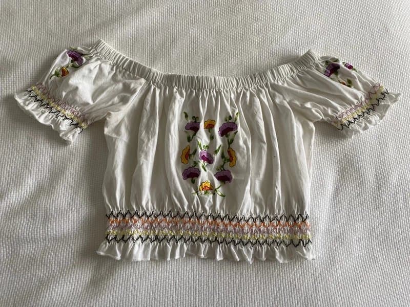 ASOS White embroidered off-shoulder top
