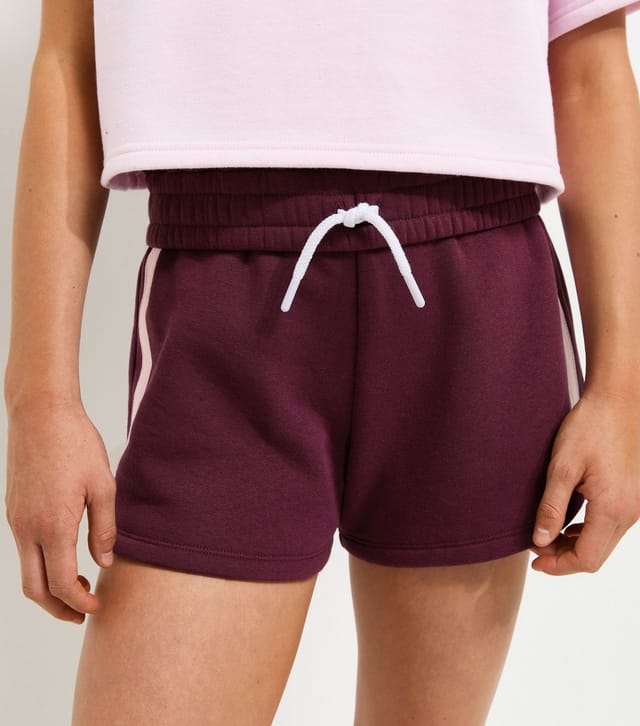 New Look Girls' Dark Burgundy Side Stripe Drawstring Shorts New Look - 2