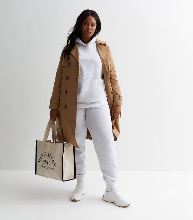 New Look Women's Plus Size Pale Grey Jersey Hoodie Curves New Look - 3