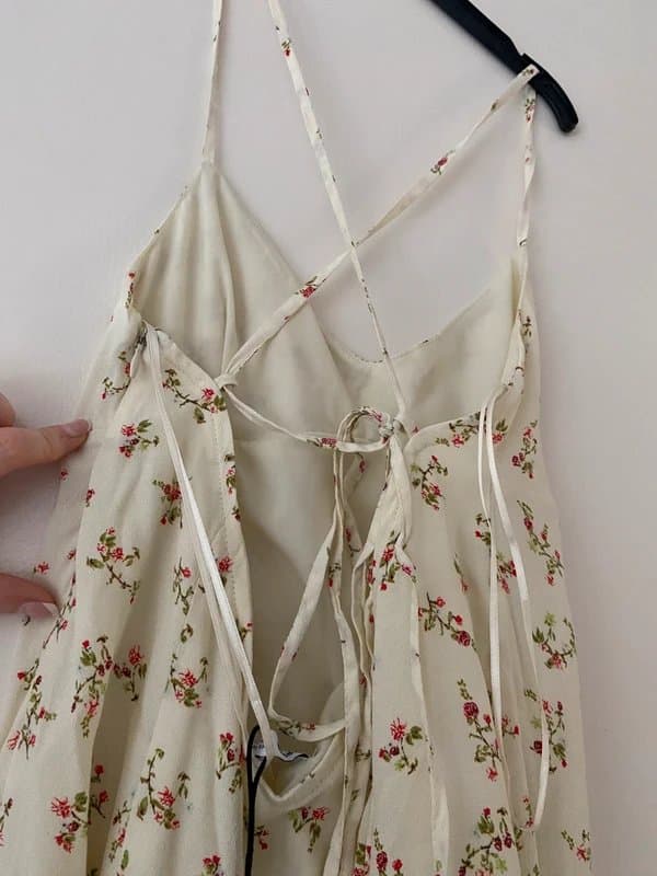 Bershka Floral printed criss cross back bershka dress