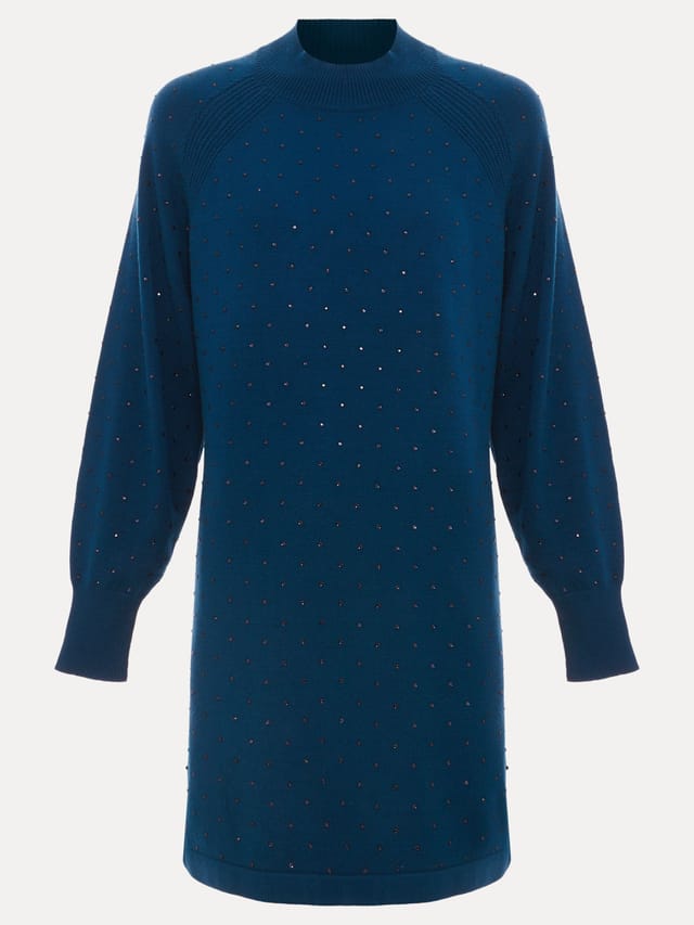 Phase Eight Phase Eight Women's Tala Hot Fix Long Sleeve Mini Dress in Dark Blue - 2