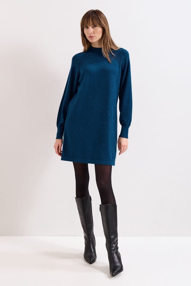 Phase Eight Phase Eight Women's Tala Hot Fix Long Sleeve Mini Dress in Dark Blue - 3