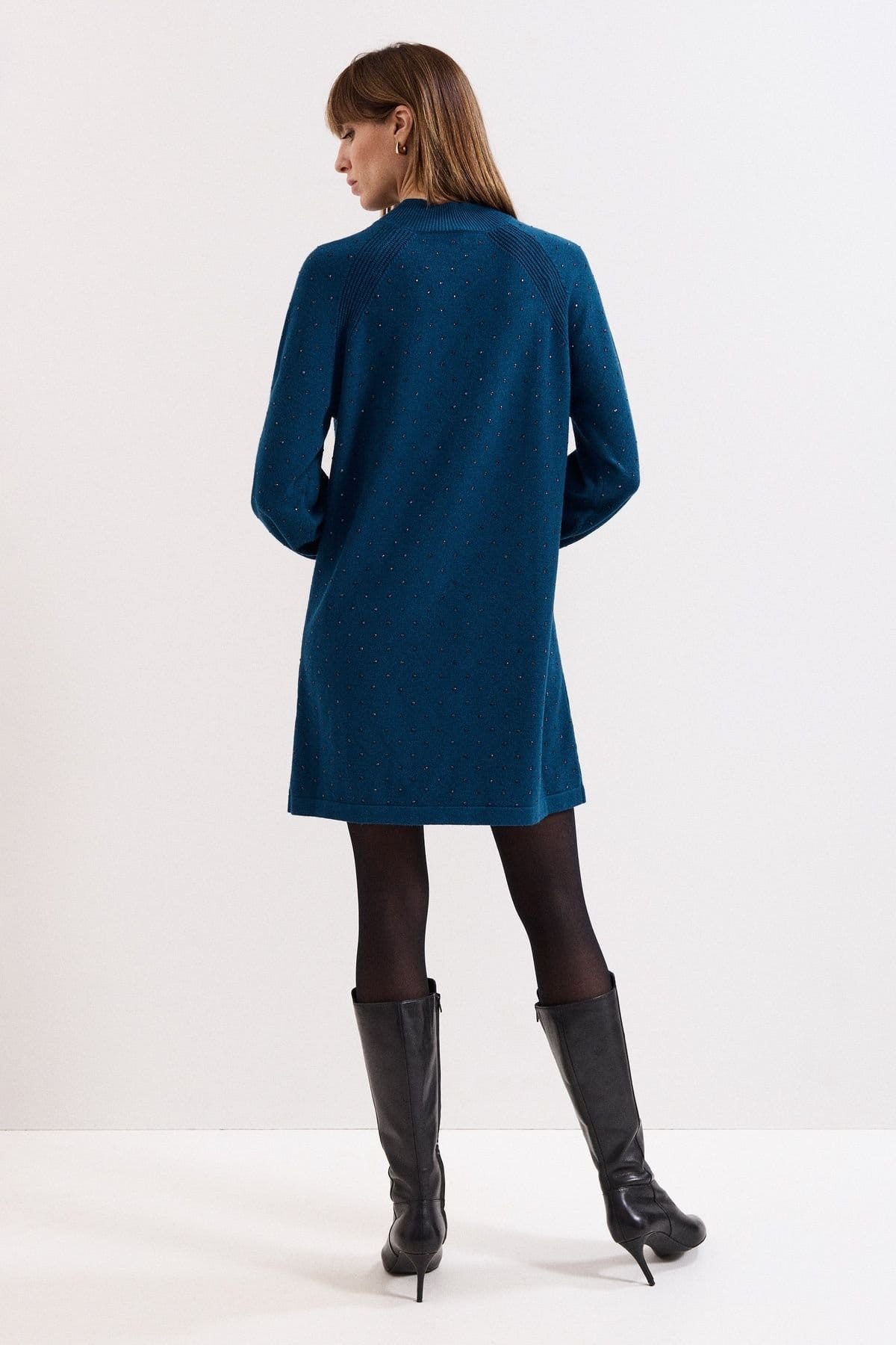 Phase Eight Phase Eight Women's Tala Hot Fix Long Sleeve Mini Dress in Dark Blue - 4