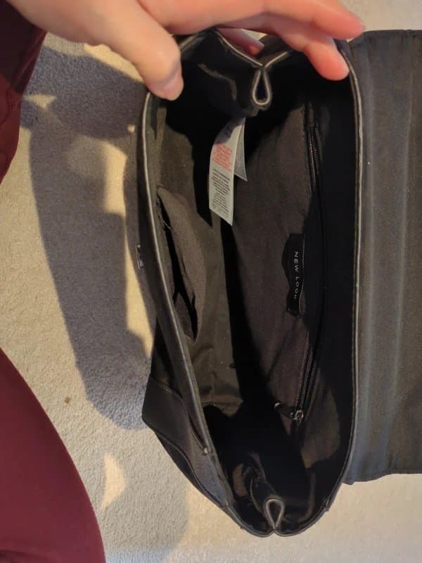 New Look Black velvet bag