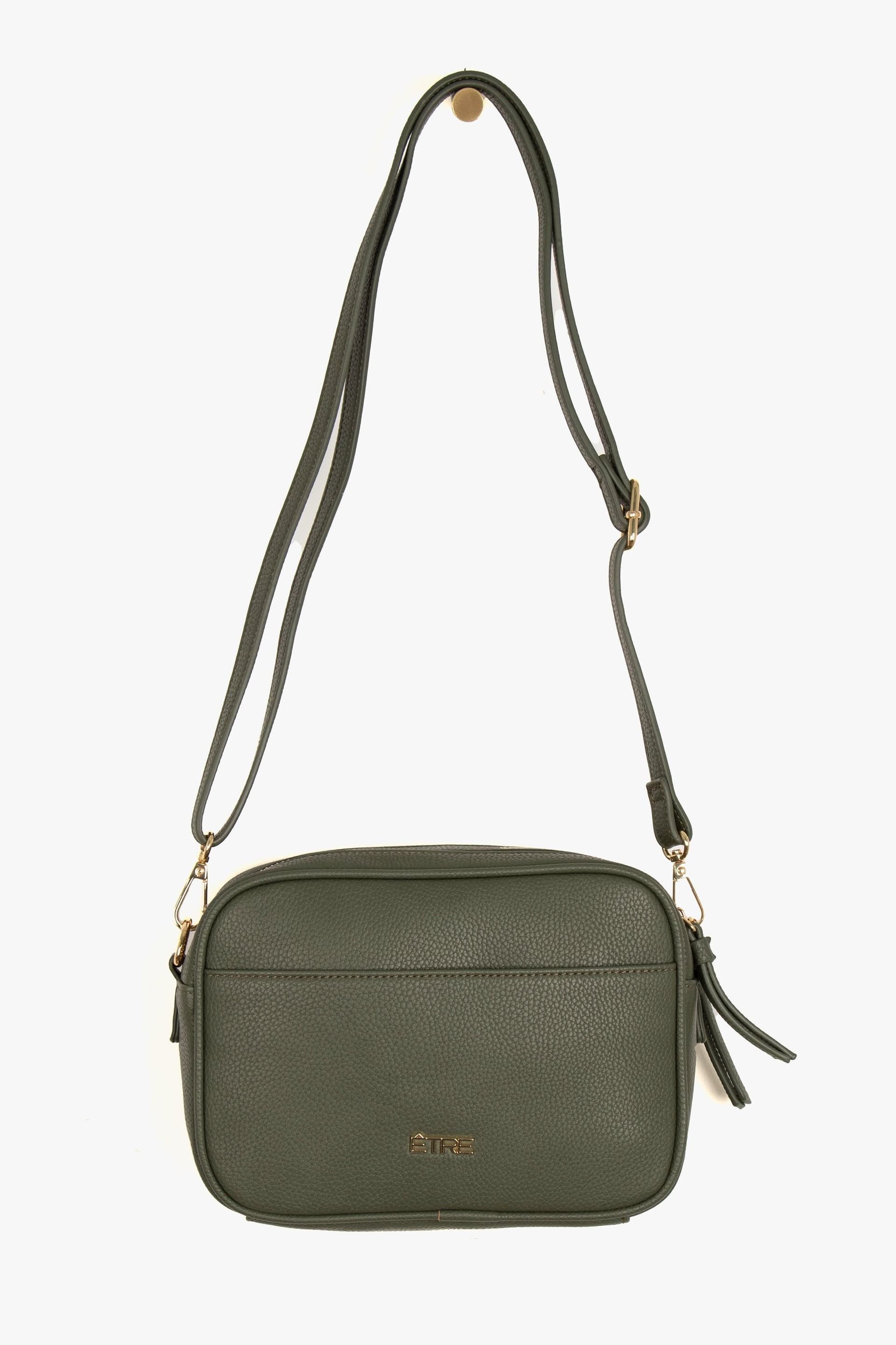 Etre Etre Women's Willa Crossbody Bag - Khaki, Pebbled Faux Leather