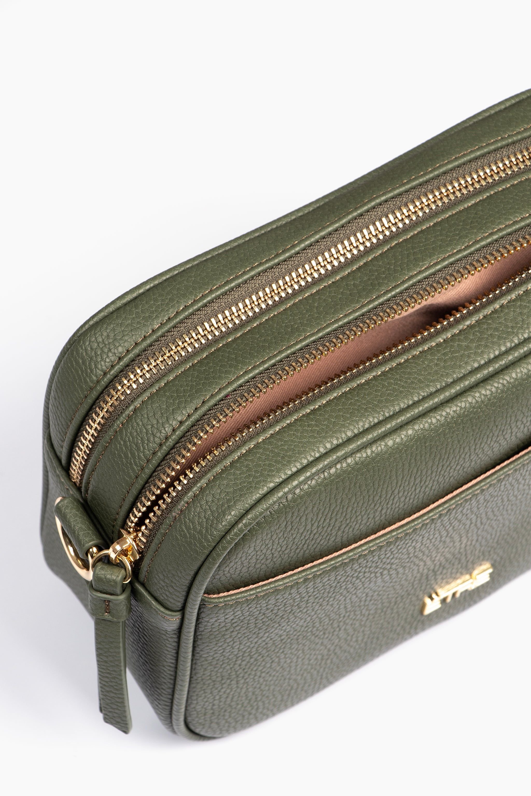 Etre Etre Women's Willa Crossbody Bag - Khaki, Pebbled Faux Leather in Khaki - 2