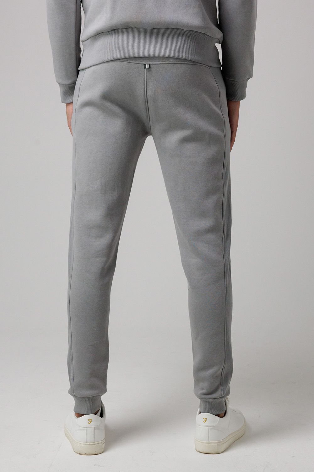 Santa Barbara Polo & Racquet Club Santa Barbara Polo & Racquet Club Men's Cotton Rich Joggers with Ribbed Side Panels & Drawstring Waist in Grey - 2