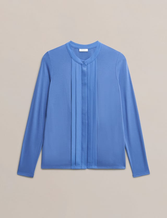 Hobbs London Hobbs London Women's Tiana Long Sleeve Pleated Blouse in Bright Blue - 2