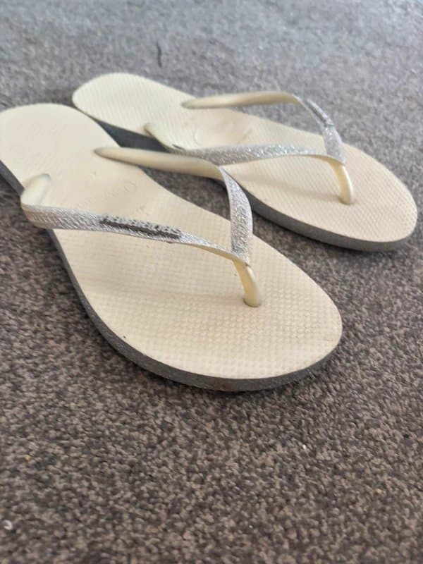 Havaianas Havaianas 39/40 RARE silver glitter sandals wedding party holiday 6/7 same day post