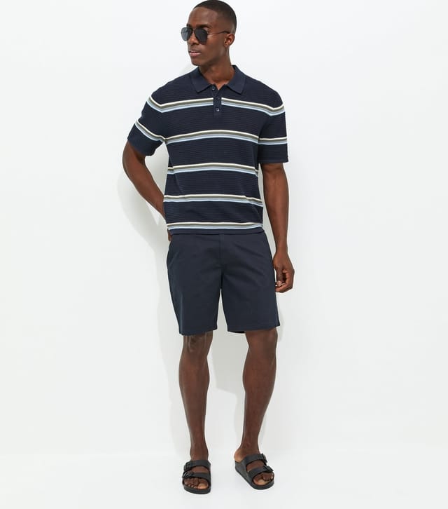 jack & jones Men's Navy Striped Knit Polo Jumper Jack & Jones New Look - 3