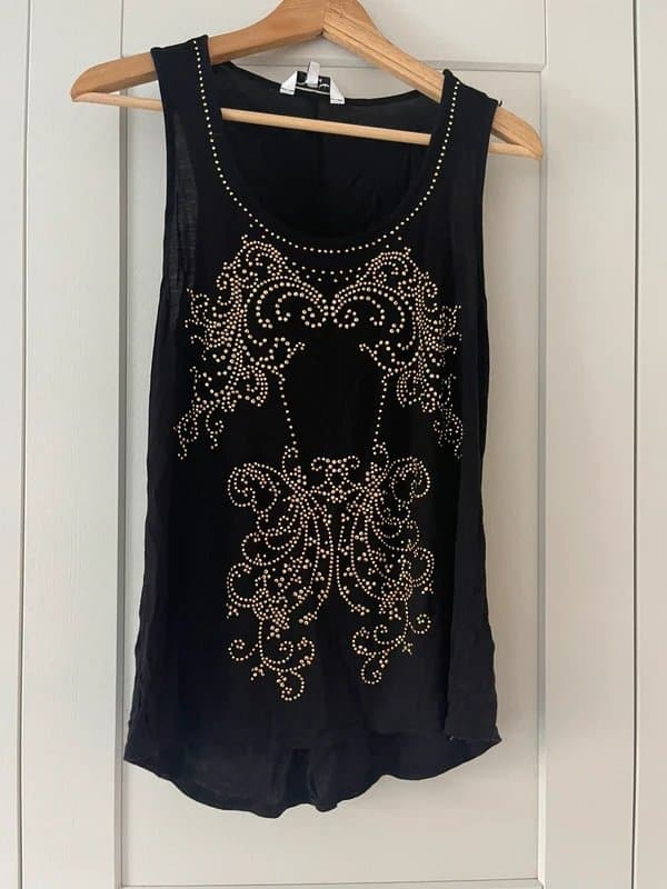 New Look New Look top vest gold sequin embellished xmas size 10