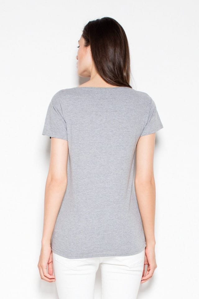 Love Lace Love Lace Women's Cotton T-Shirt with Original Print Short Sleeve in Grey - 3