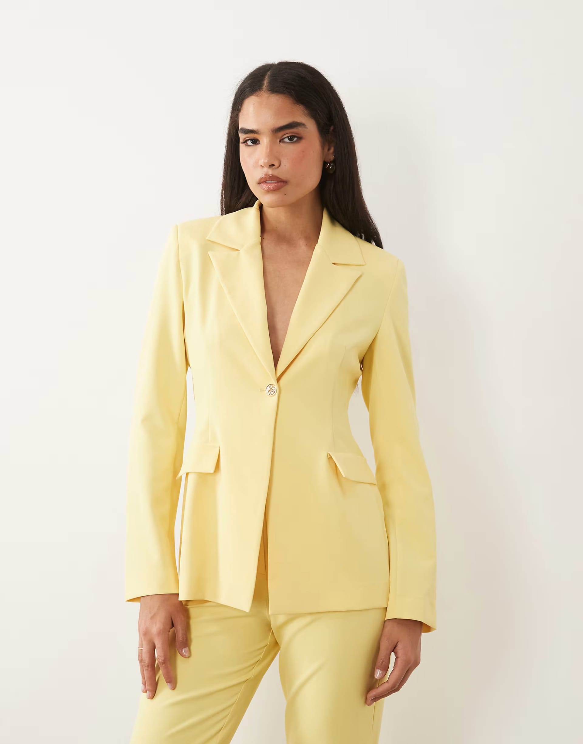ASOS LUXE Lemon Yellow Co-ord Blazer and Trousers