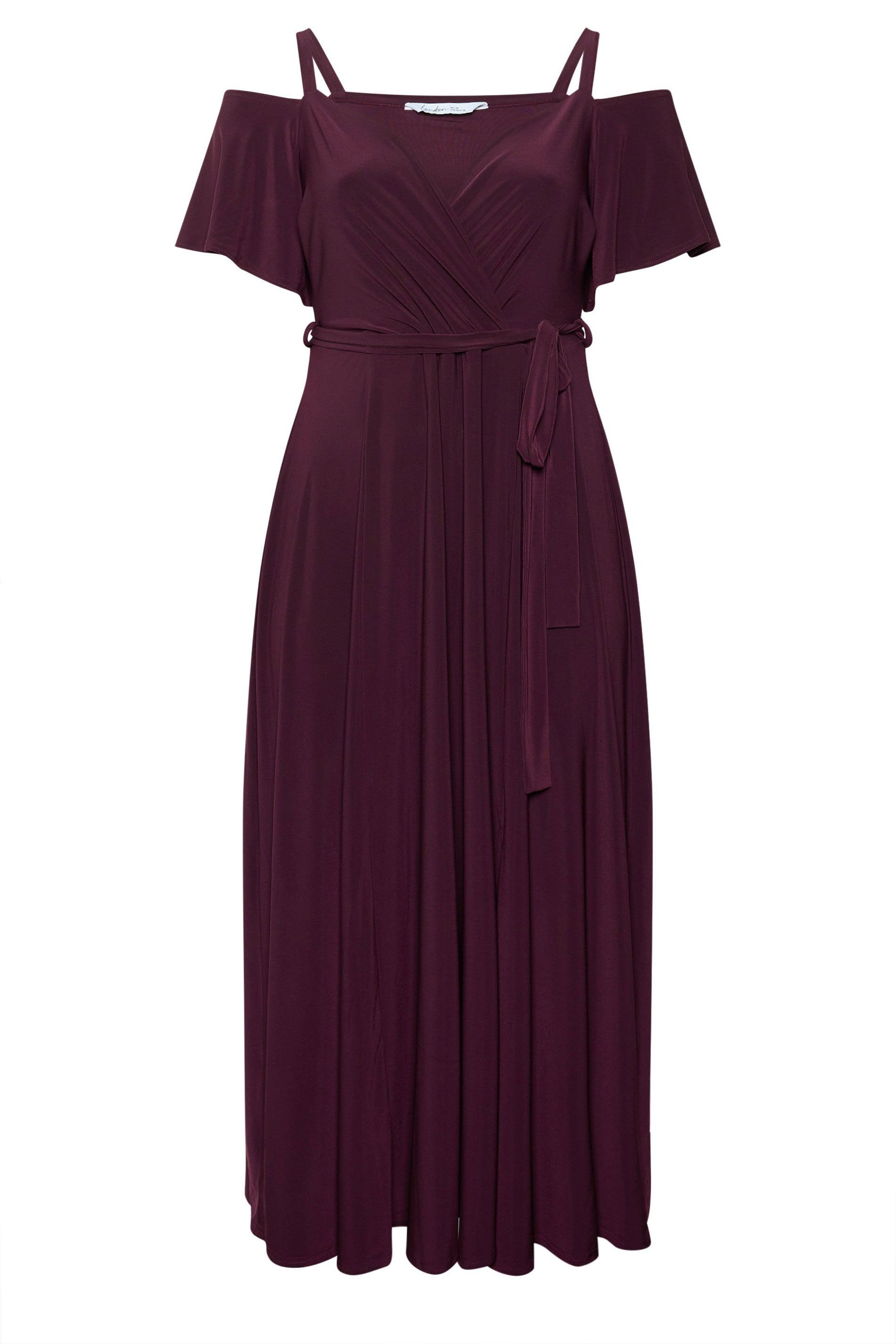 Yours Yours Women's Cold Shoulder Maxi Dress in Purple - 2