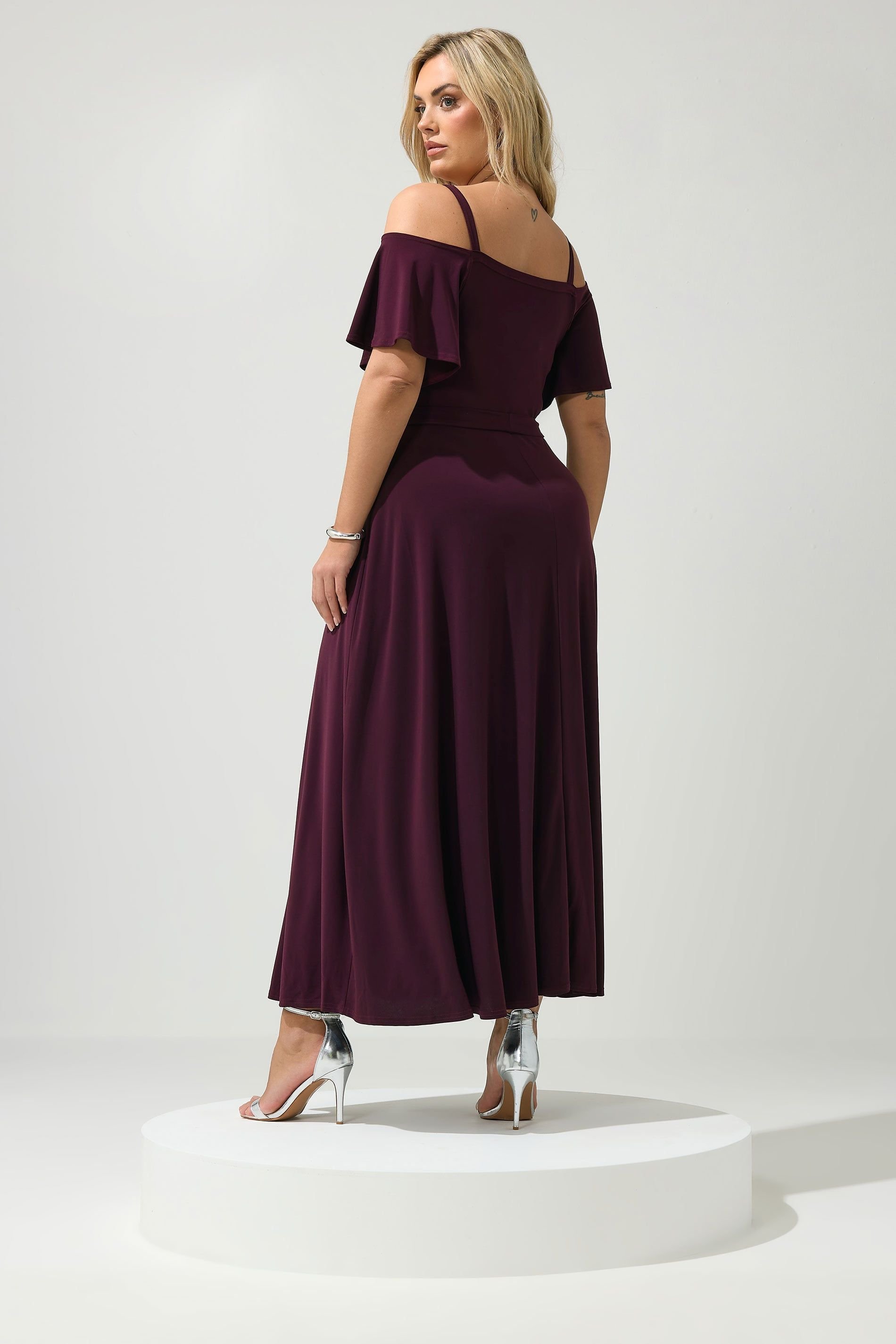 Yours Yours Women's Cold Shoulder Maxi Dress in Purple - 4